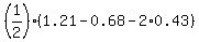 %281%2F2%29%2A%281.21+-+0.68+-+2%2A0.43%29