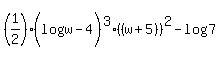 %281%2F2%29%2A%28log%28w-4%29%29%5E3%2A%28%28w%2B5%29%29%5E2-log%287%29