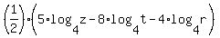 %281%2F2%29%2A+%285%2Alog%284%2Cz%29+-+8%2Alog%284%2Ct%29+-+4%2Alog%284%2Cr%29%29