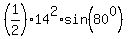 %281%2F2%29%2A14%5E2%2Asin%2880%5E0%29