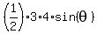 %281%2F2%29%2A3%2A4%2Asin%28theta%29