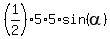 %281%2F2%29%2A5%2A5%2Asin%28alpha%29