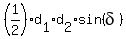 %281%2F2%29%2Ad%5B1%5D%2Ad%5B2%5D%2Asin%28delta%29