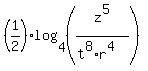 %281%2F2%29%2Alog%284%2C%28z%5E5%2F%28t%5E8%2Ar%5E4%29%29%29