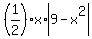 %281%2F2%29%2Ax%2Aabs%289-x%5E2%29