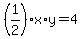 %281%2F2%29%2Ax%2Ay=4