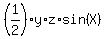 %281%2F2%29%2Ay%2Az%2Asin%28X%29