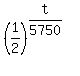 %281%2F2%29%5E%28t%2F5750%29