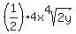 %281%2F2%294x%5E4sqrt%282y%29