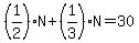%281%2F2%29N%2B%281%2F3%29N=30