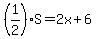 %281%2F2%29S=2x%2B6