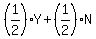 %281%2F2%29Y%2B%281%2F2%29N%29