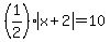 %281%2F2%29abs%28x%2B2%29=10