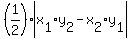 %281%2F2%29abs%28x%5B1%5Dy%5B2%5D+-+x%5B2%5Dy%5B1%5D%29