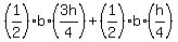 %281%2F2%29b%2A%283h%2F4%29%2B%281%2F2%29b%2A%28h%2F4%29