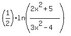 %281%2F2%29ln%28%282x%5E2%2B5%29%2F%283x%5E2-4%29%29