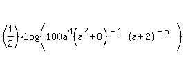 %281%2F2%29log%28%28100a%5E4%28a%5E2%2B8%29%5E%28-1%29%28a%2B2%29%5E%28-5%29%29%29