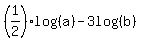 %281%2F2%29log%28%28a%29%29+-+3log%28%28b%29%29
