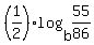 %281%2F2%29log%28b%2C55%2F86%29