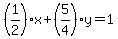%281%2F2%29x%2B%285%2F4%29y=1