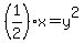 %281%2F2%29x=y%5E2