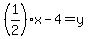 %281%2F2%29x-4=y