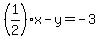 %281%2F2%29x-y=-3