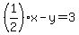 %281%2F2%29x-y=3