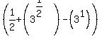 %281%2F2+%2B%283%5E%281%2F2%29%29-%283%5E1%29%29