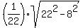 %281%2F22%29%2Asqrt%2822%5E2+-+8%5E2%29