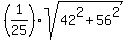%281%2F25%29sqrt%2842%5E2%2B56%5E2%29