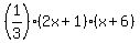 %281%2F3%29%282x%2B1%29%28x%2B6%29