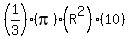 %281%2F3%29%28pi%29%28R%5E2%29%2810%29