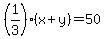 %281%2F3%29%28x%2By%29=50