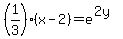 %281%2F3%29%28x-2%29=e%5E%282y%29