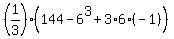 %281%2F3%29%2A%28144+-+6%5E3+%2B+3%2A6%2A%28-1%29%29