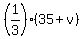%281%2F3%29%2A%2835%2Bv%29