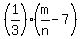 %281%2F3%29%2A%28m%2Fn-7%29