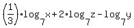 %281%2F3%29%2Alog%287%2Cx%29%2B2%2Alog%287%2Cz%29-log%287%2Cy%29