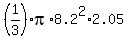 %281%2F3%29%2Api%2A8.2%5E2%2A2.05