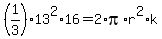 %281%2F3%2913%5E2%2A16=2%2Api%2Ar%5E2%2Ak