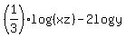 %281%2F3%29log%28%28xz%29%29-2logy