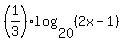 %281%2F3%29log%2820%2C%282x-1%29%29