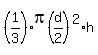 %281%2F3%29pi%28d%2F2%29%5E2%2Ah