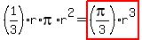 %281%2F3%29r%2Api%2Ar%5E2=highlight%28%28pi%2F3%29r%5E3%29