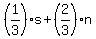 %281%2F3%29s%2B%282%2F3%29n