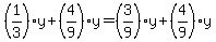 %281%2F3%29y%2B%284%2F9%29y=%283%2F9%29y%2B%284%2F9%29y