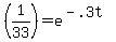 \"%281%2F33%29+=+e%5E%28-.3t%29\"