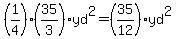 %281%2F4%29%2835%2F3%29yd%5E2=%2835%2F12%29yd%5E2