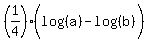 %281%2F4%29%28log%28%28a%29%29-log%28%28b%29%29%29